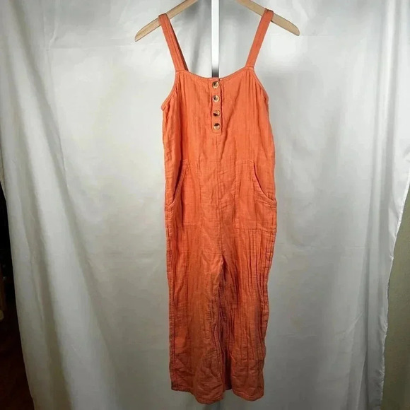 2/$30 SO Size XS Jumpsuit Romper Apricot Comfort Crop Boho Stretch Lightweight - Picture 1 of 9